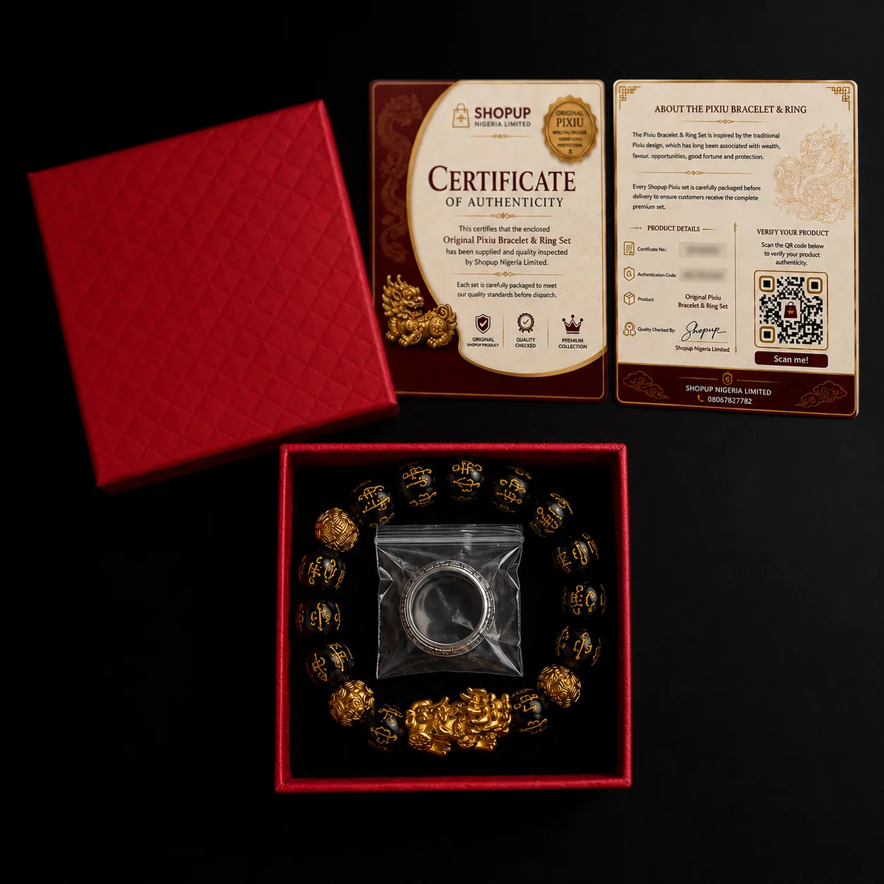 Complete Shopup Bracelet Ring Set Package